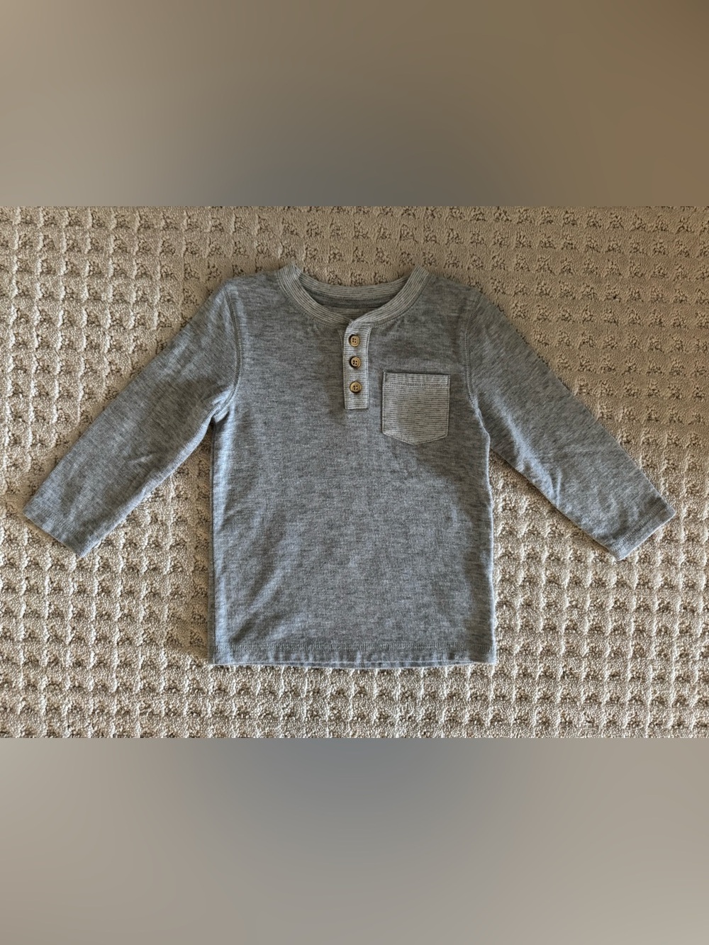 Cat & Jack Long Sleeve Henley Shirt - Gray